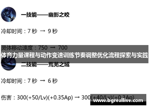 体育力量课程与动作变速训练节奏调整优化流程探索与实践
